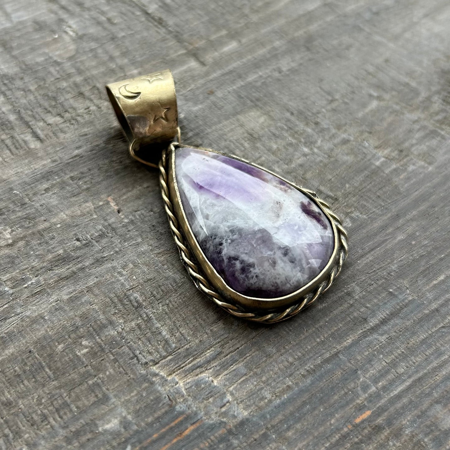 Dream Amethyst Brass Pendant