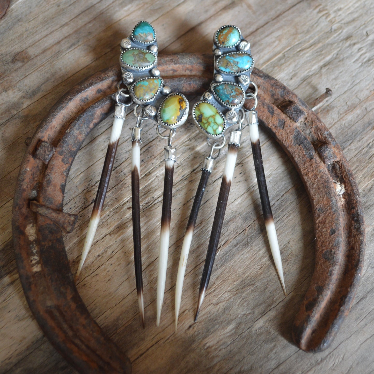 Turquoise Crawler Earrings