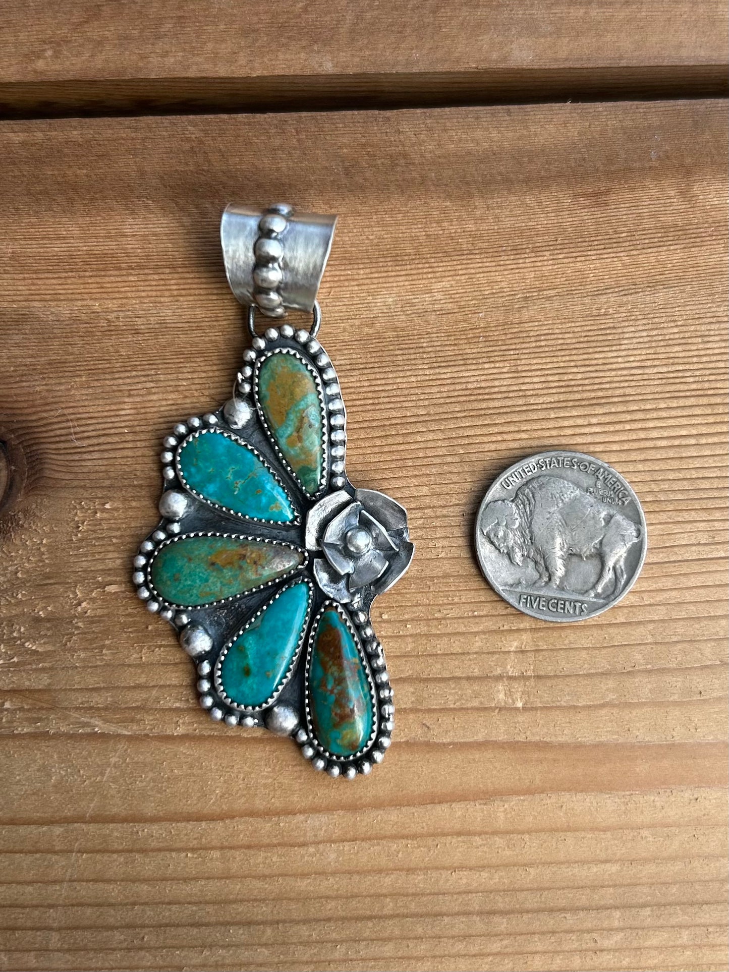 Royston Turquoise Half Cluster Pendant