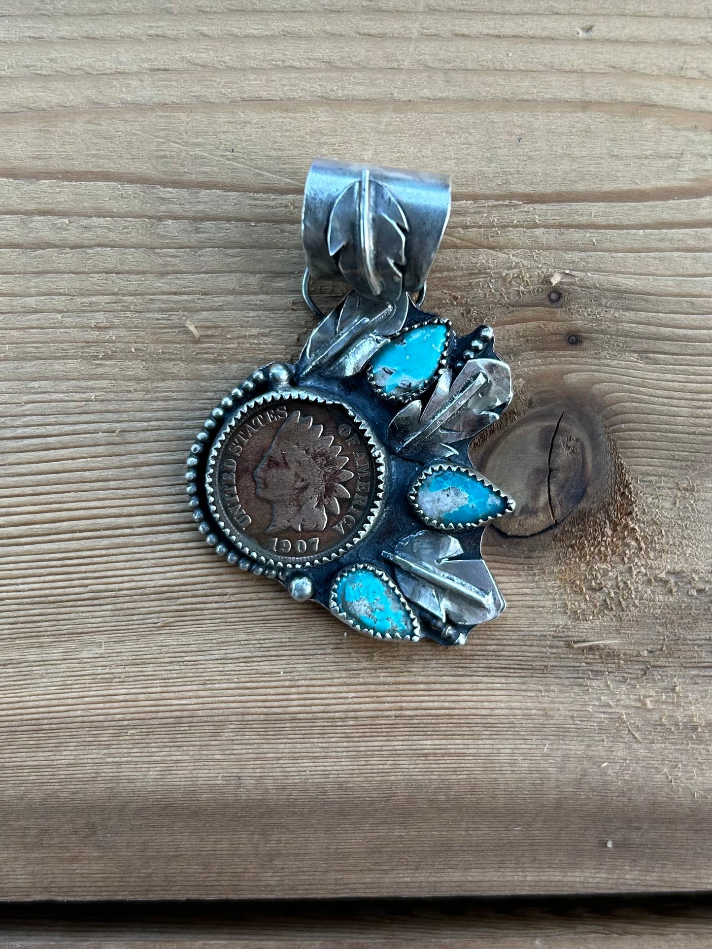 Indian Head Penny Headdress Pendant