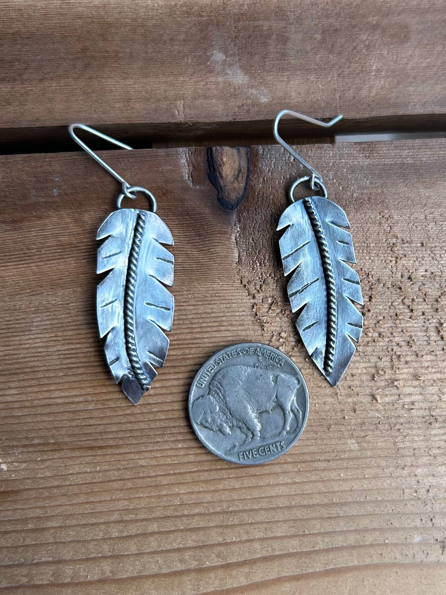 Silver Feather Earrings