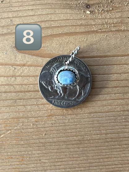 Buffalo Nickel and Turquoise Pendant
