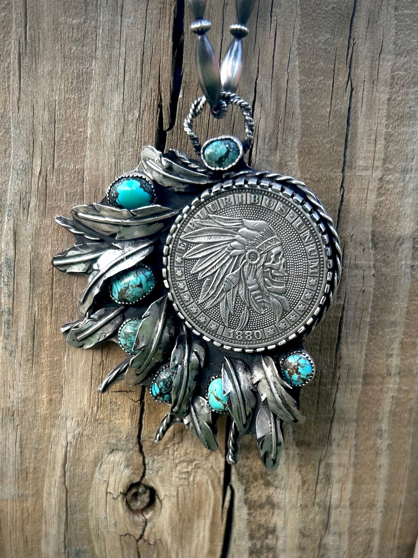 Indian Skull Head Coin Pendant