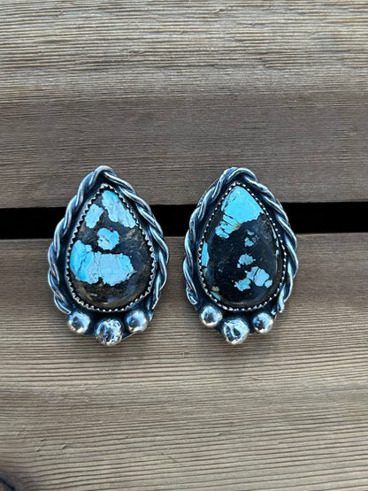 Black Jack Teardrop Studs