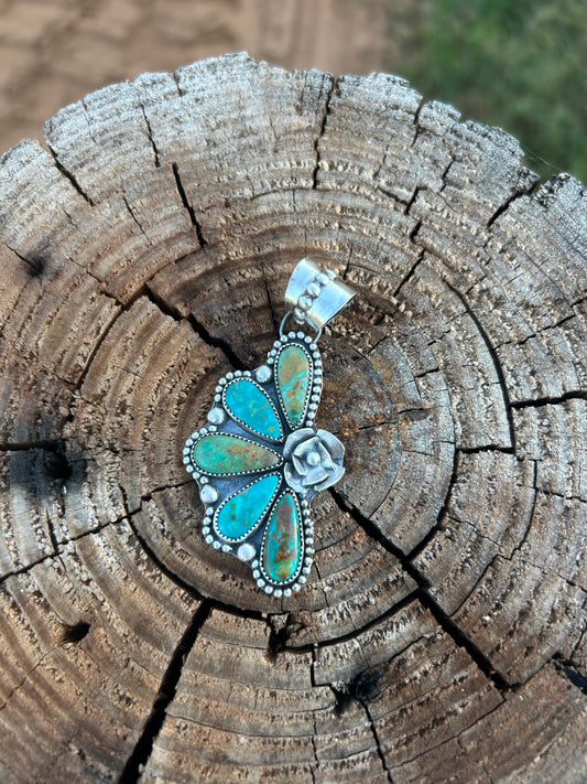 Royston Turquoise Half Cluster Pendant