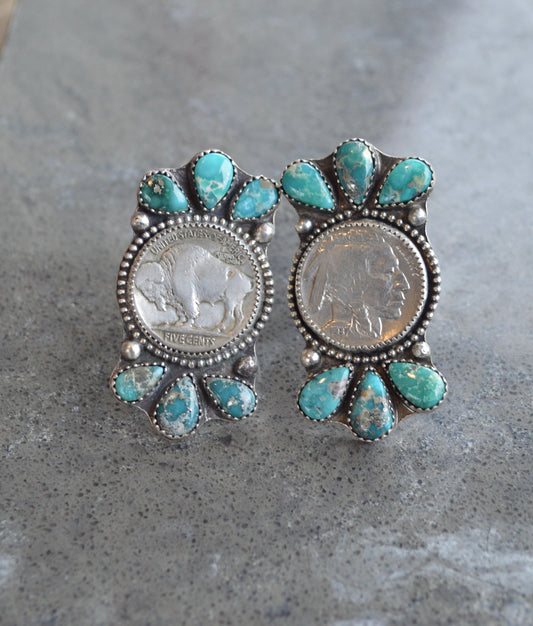 Buffalo Nickel Turquoise Ring