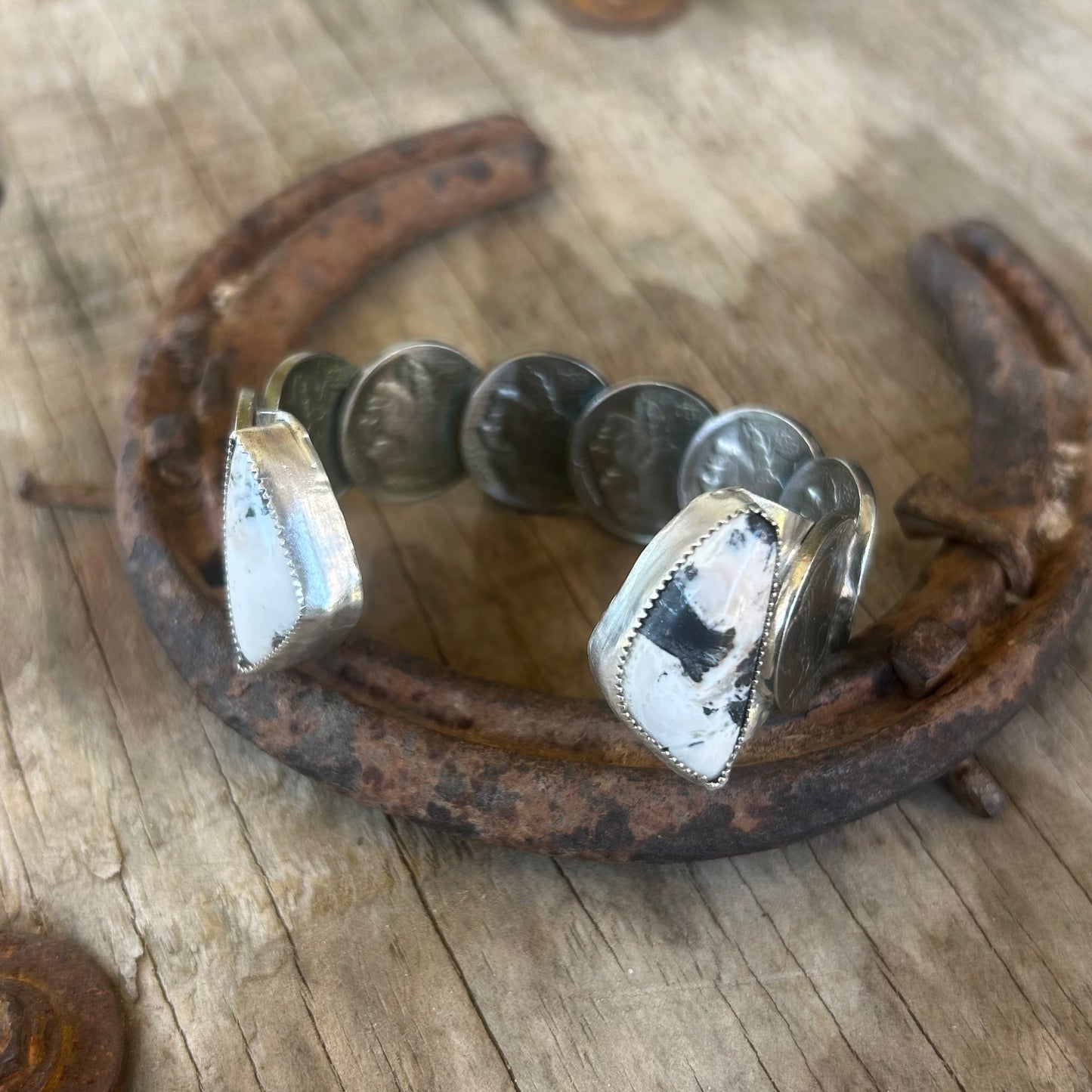 White Buffalo Buffalo Nickel Cuff