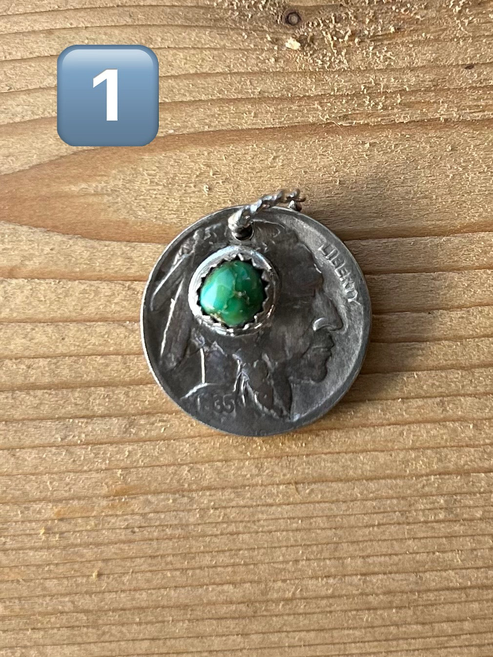 Buffalo Nickel and Turquoise Pendant