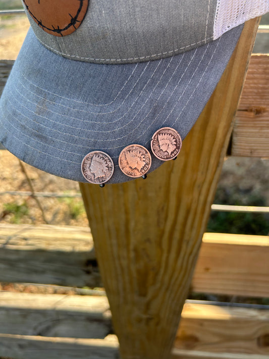 Indian head penny hat clip