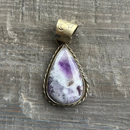Dream Amethyst Brass Pendant