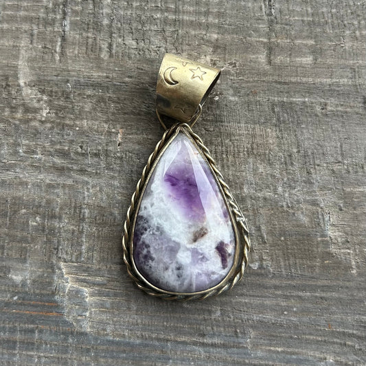 Dream Amethyst Brass Pendant