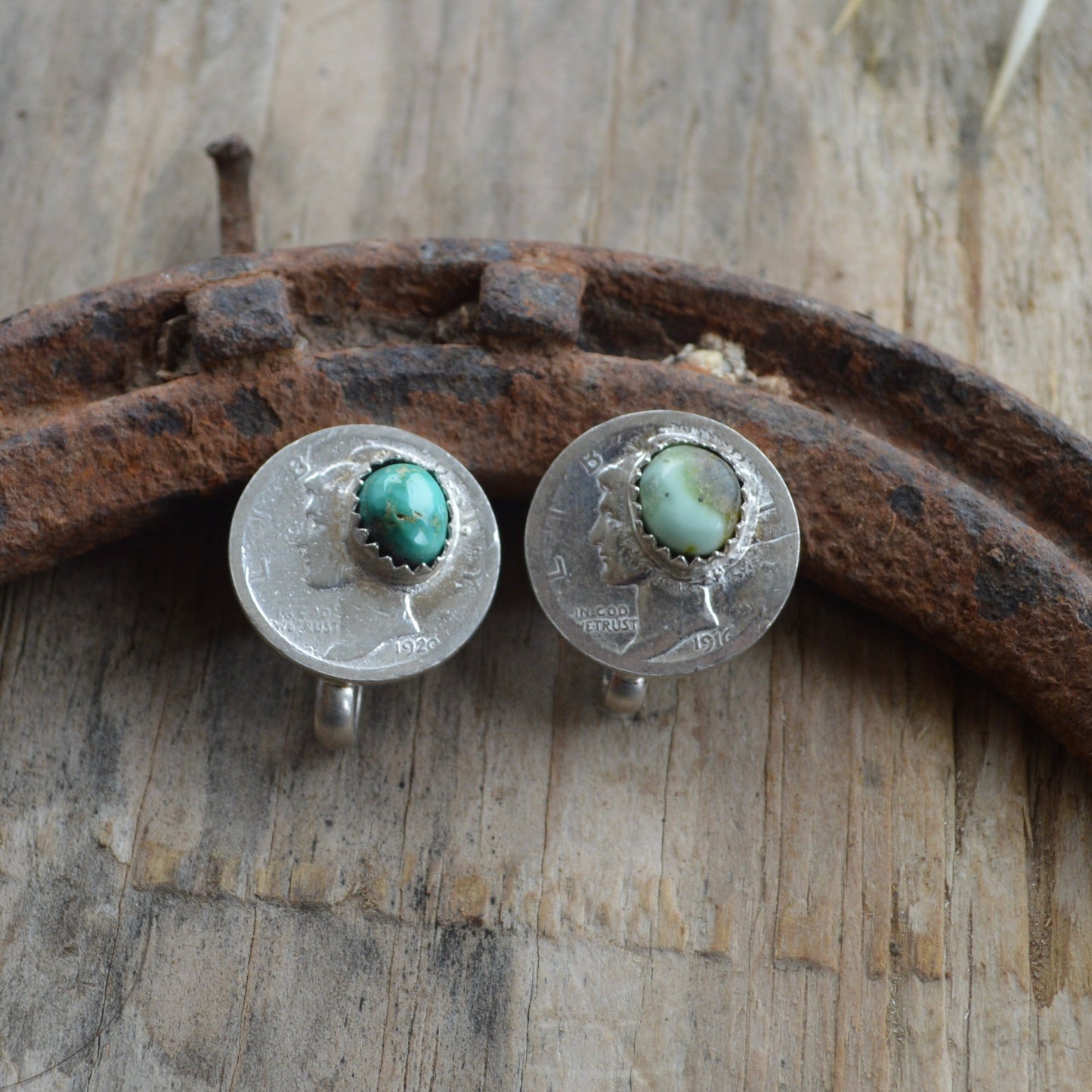 Dime and Turquoise Hat Clip