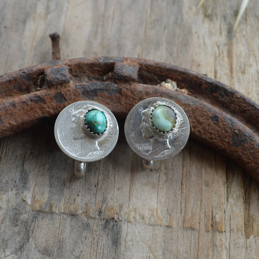 Dime and Turquoise Hat Clip