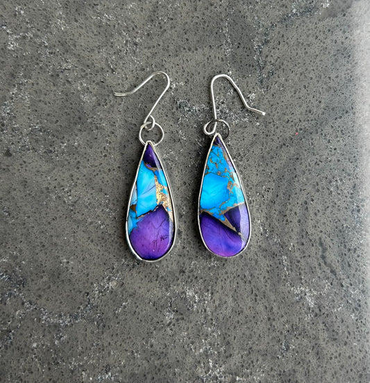 Ice blue dahlia dangles