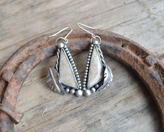 Fossil Corral Earrings