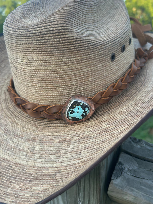 Turquoise Leather Hat Band
