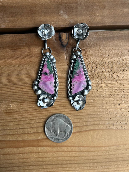 Pink Rose Earrings