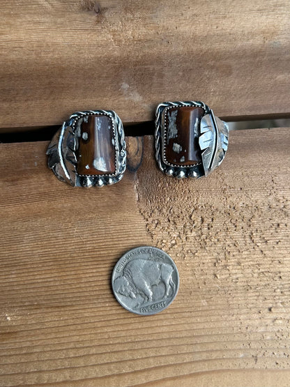 Petrified Wood Earrings
