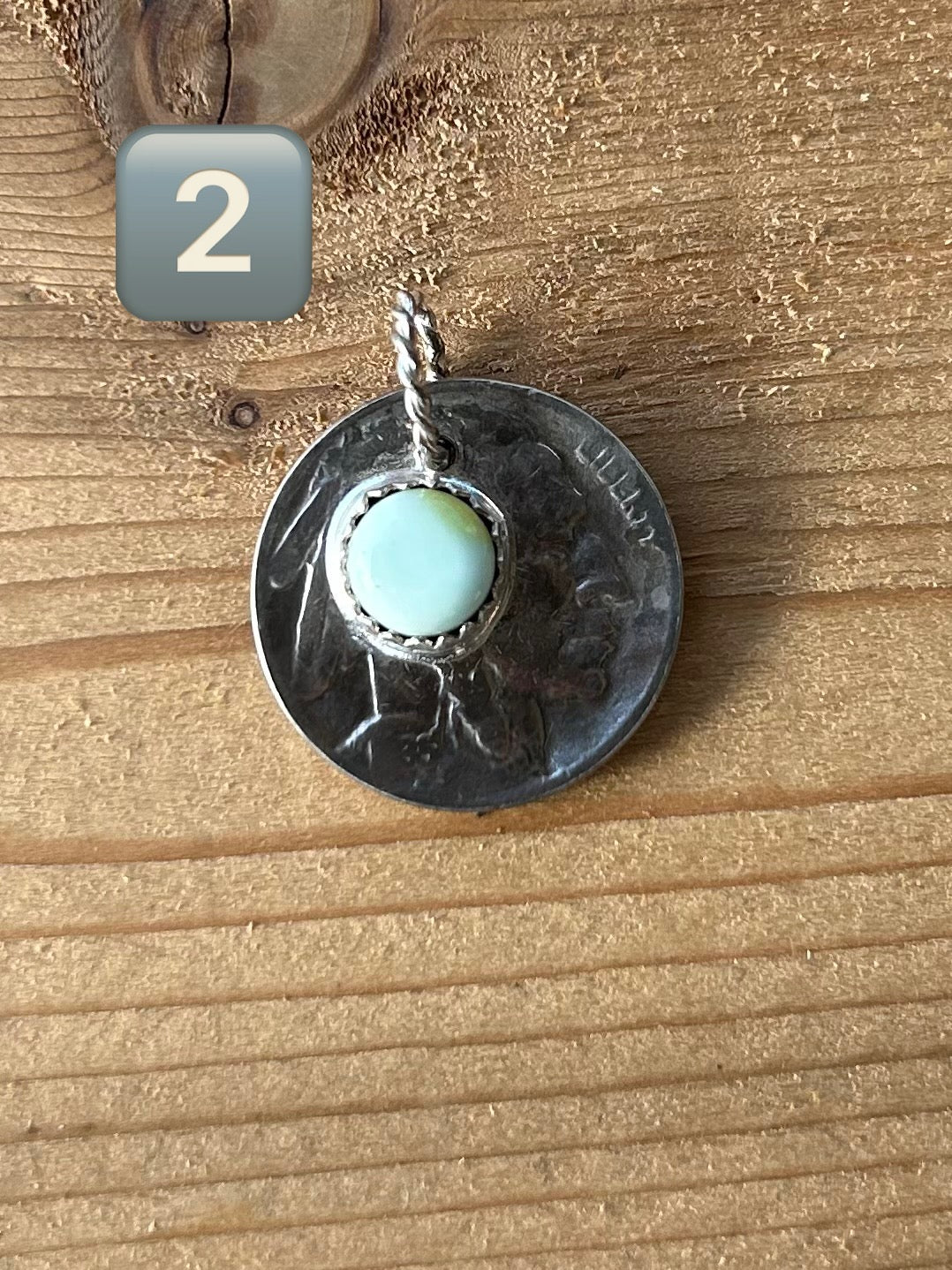 Buffalo Nickel and Turquoise Pendant