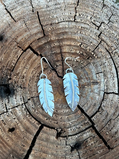 Silver Feather Earrings