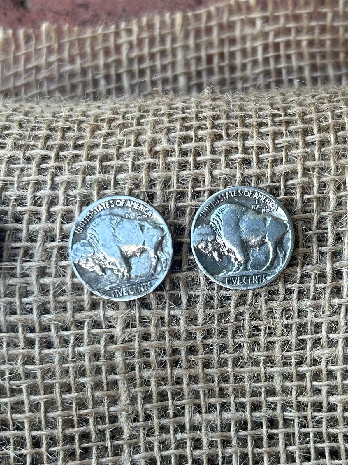 Coin stud earrings