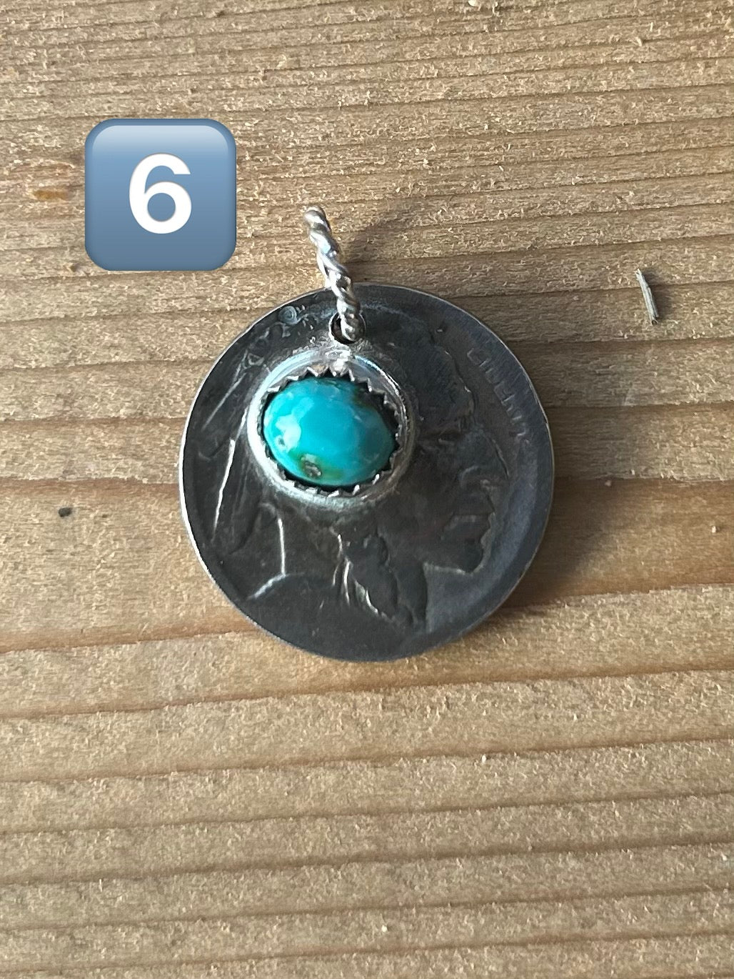 Buffalo Nickel and Turquoise Pendant