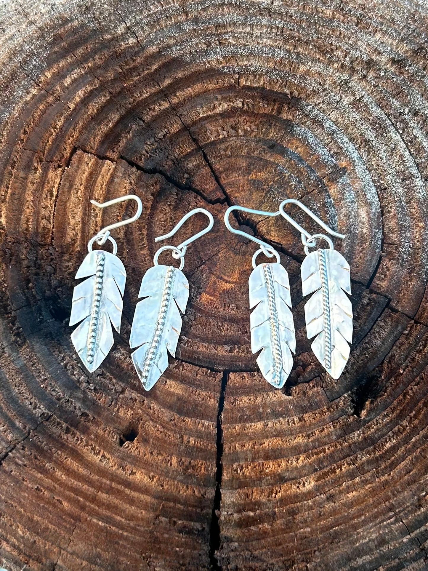 Silver Feather Earrings
