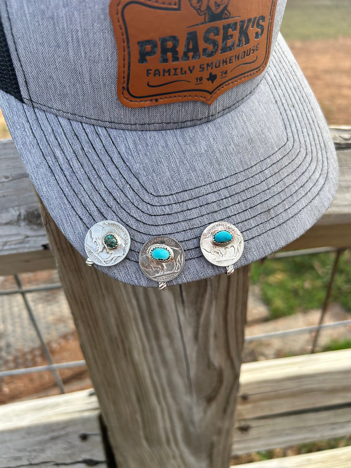 Buffalo Nickel Turquoise Hat Clip