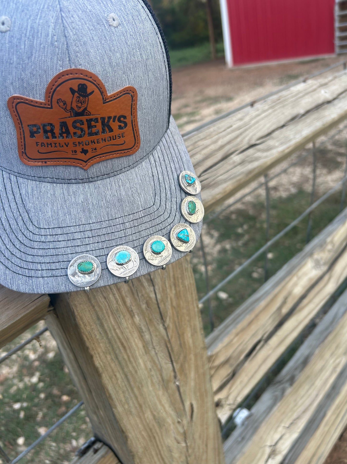 Buffalo nickel turquoise hat clips