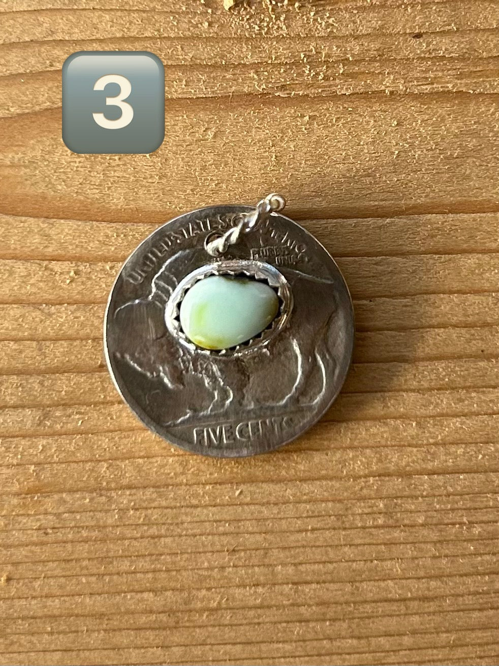 Buffalo Nickel and Turquoise Pendant