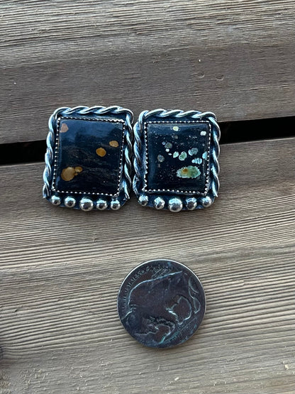 Square Black Jack Studs