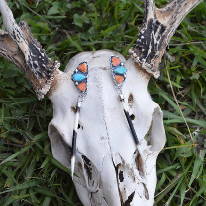 Spiny and Turquoise Quill Earrings