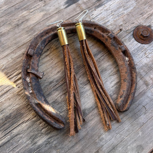 Bullet and fringe earrings