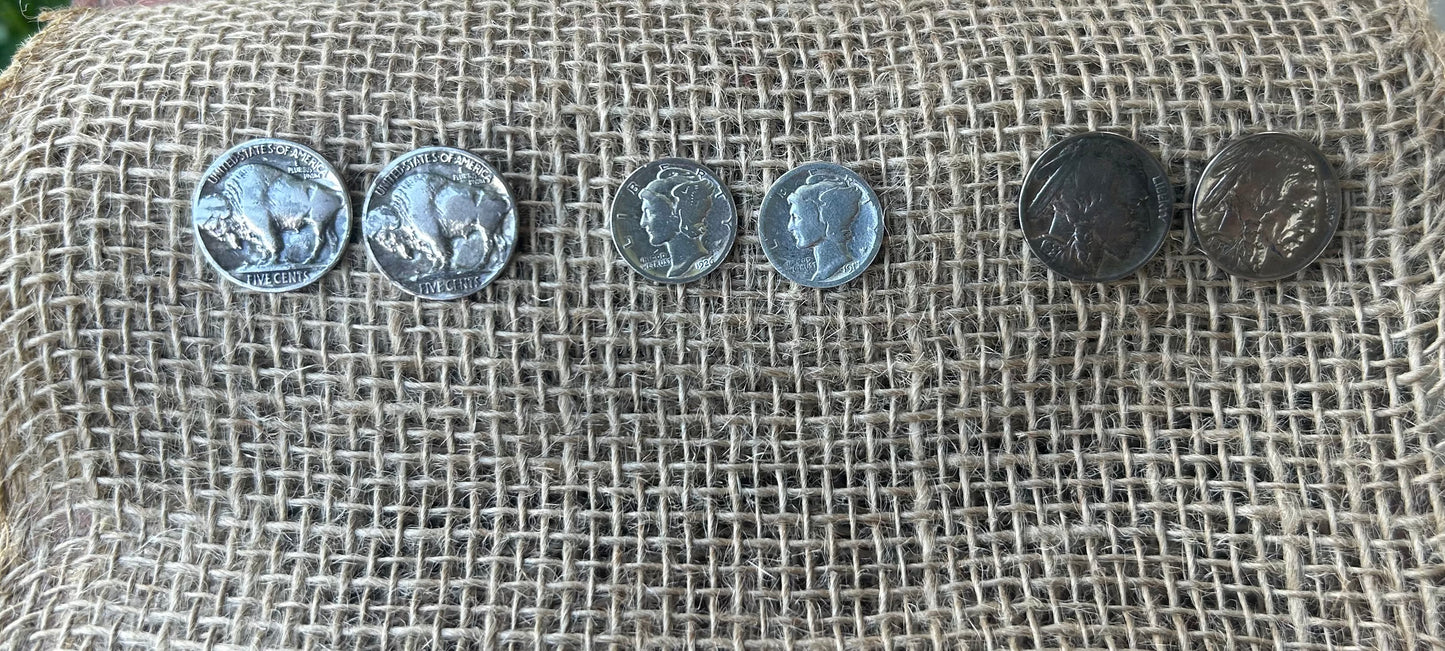 Coin stud earrings
