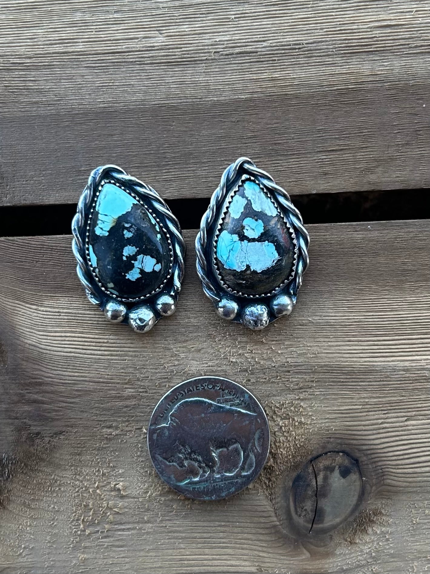 Black Jack Teardrop Studs