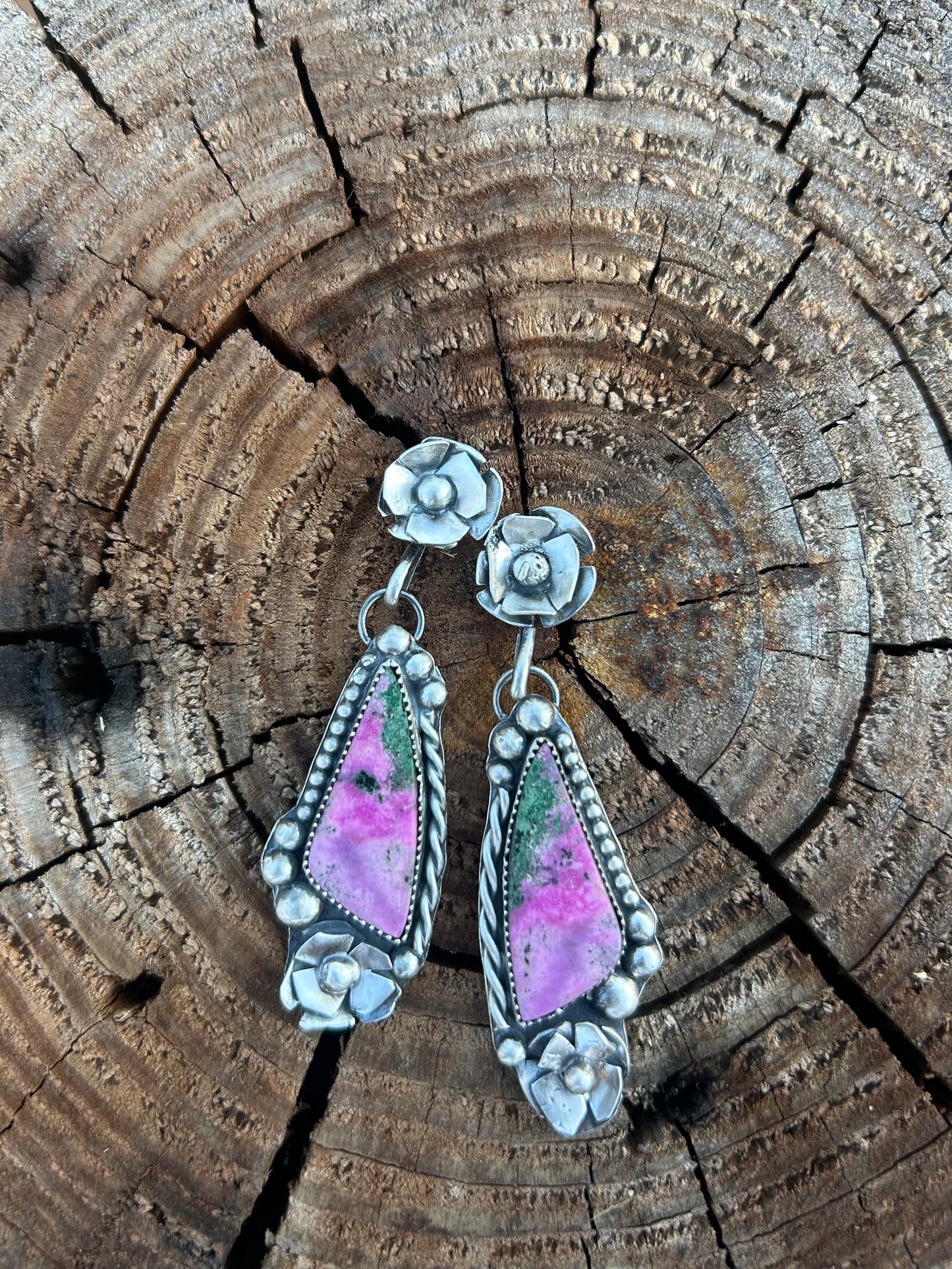 Pink Rose Earrings