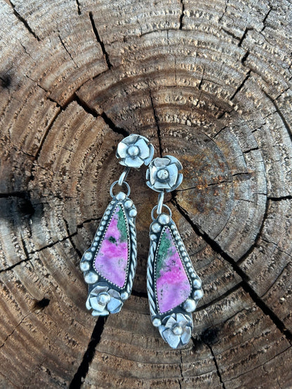 Pink Rose Earrings