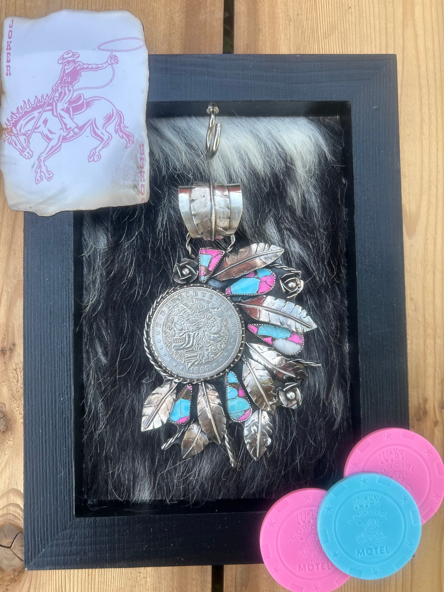 Cotton Candy Skull pendant