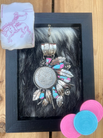 Cotton Candy Skull pendant