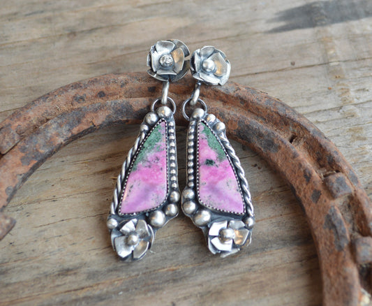 Pink Rose Earrings