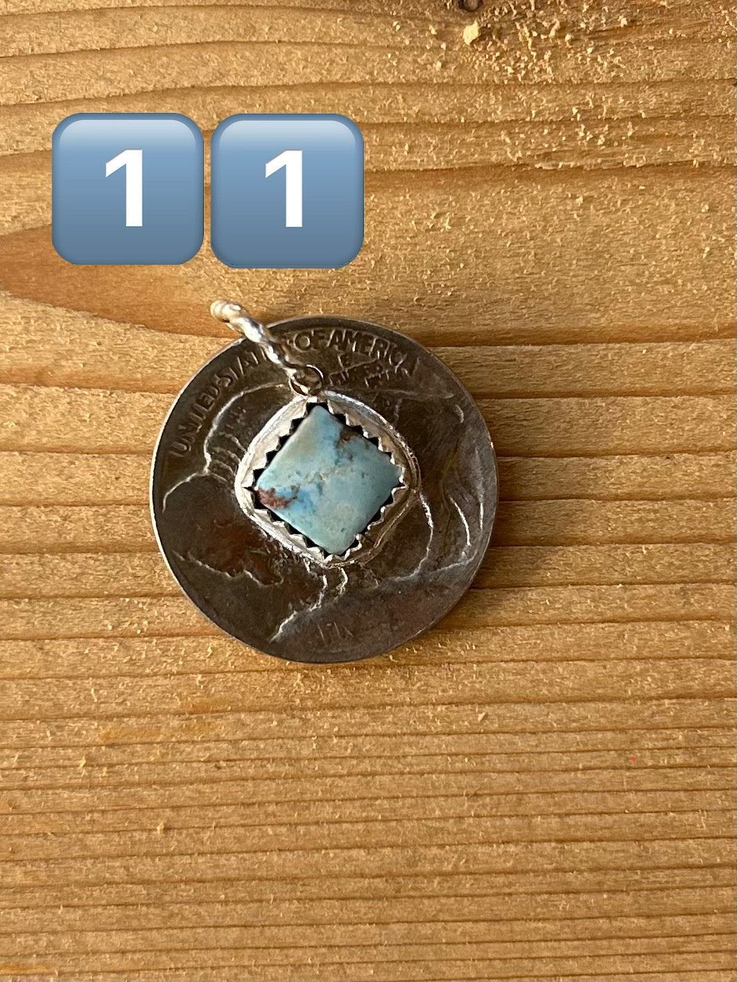 Buffalo Nickel and Turquoise Pendant