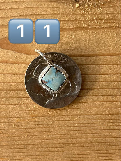 Buffalo Nickel and Turquoise Pendant