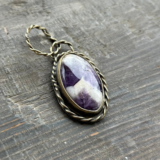 Amethyst Brass Pendant