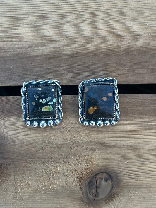 Square Black Jack Studs